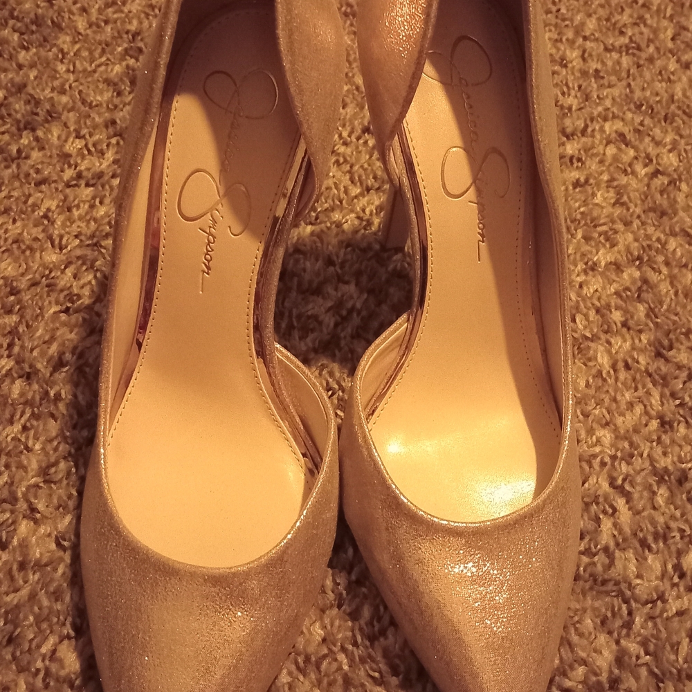 Jessica Simpson Shimmering Beige Heels